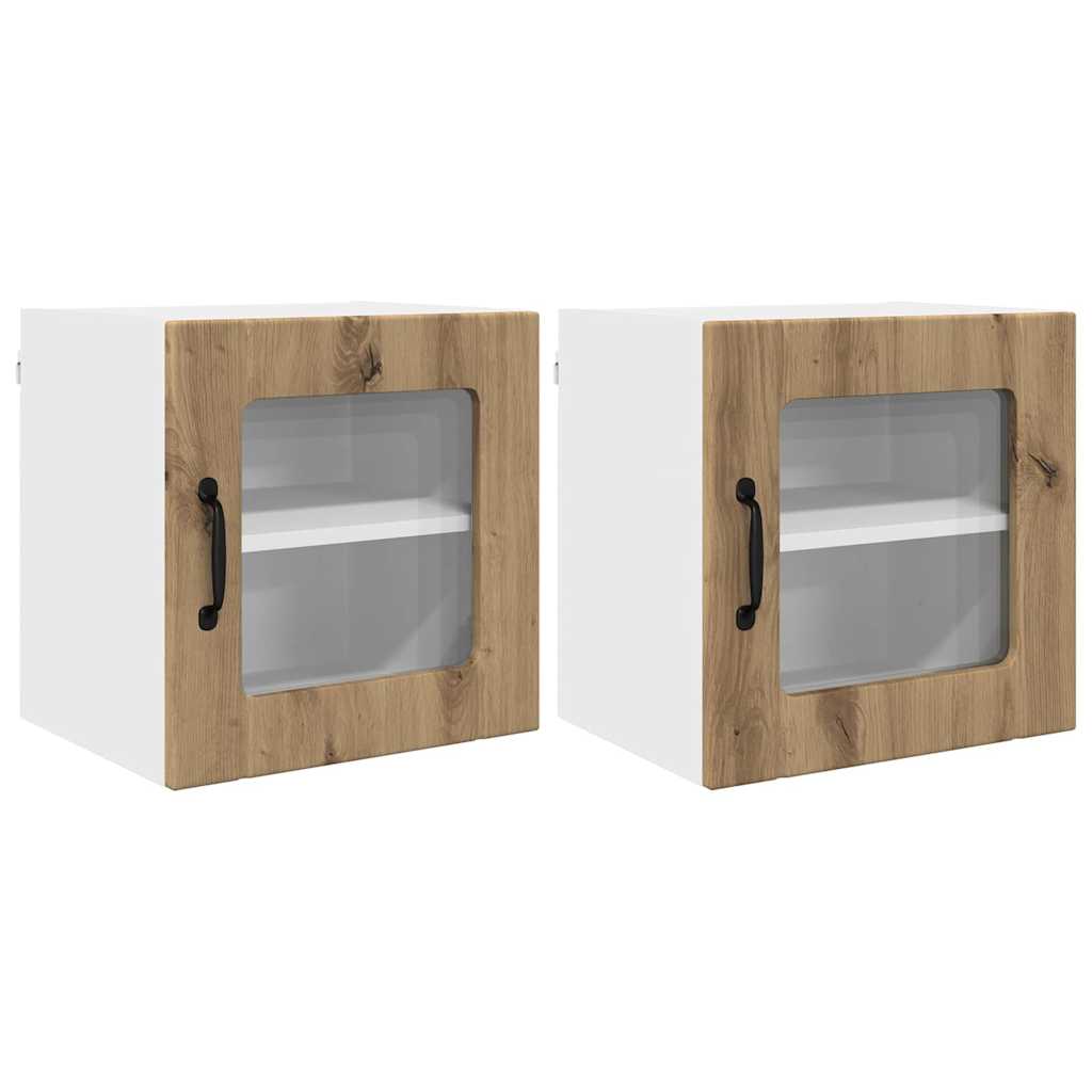 Küchenhängeschrank 2 pcs Artisan-Eiche 40 x 31 x 40 cm